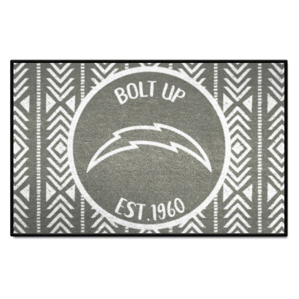 FanMats® - "Southern Style" Los Angeles Chargers 19" x 30" Nylon Face Starter Mat with "Lightening Bolt" Logo