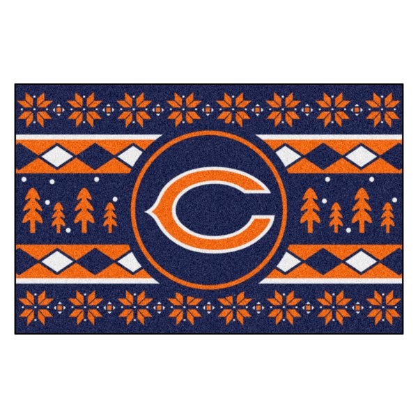 FanMats® - "Holiday Sweater" Chicago Bears 19" x 30" Nylon Face Starter Mat with "C" Logo &