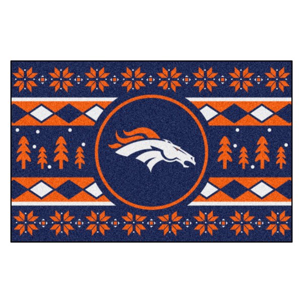 FanMats® - "Holiday Sweater" Denver Broncos 19" x 30" Nylon Face Starter Mat with "Bronco" Logo &