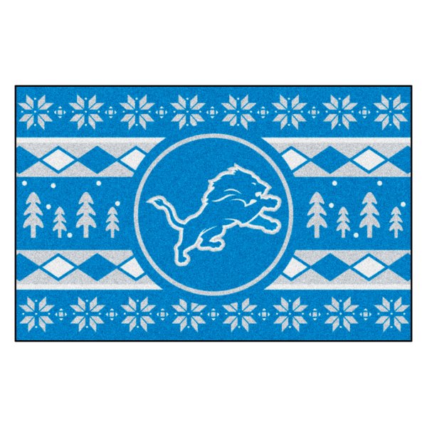 FanMats® - "Holiday Sweater" Detroit Lions 19" x 30" Nylon Face Starter Mat with "Lion" Logo &