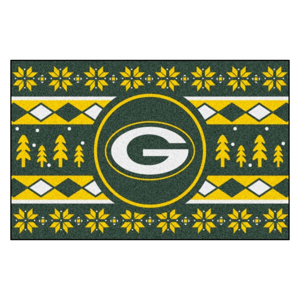 FanMats® - "Holiday Sweater" Green Bay Packers 19" x 30" Nylon Face Starter Mat with "Oval G" Logo &