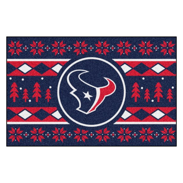 FanMats® - "Holiday Sweater" Houston Texans 19" x 30" Nylon Face Starter Mat with "Texans" Logo &