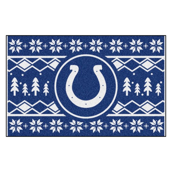 FanMats® - "Holiday Sweater" Indianapolis Colts 19" x 30" Nylon Face Starter Mat with "Horseshoe" Logo &