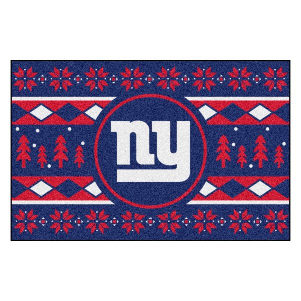 FanMats® - "Holiday Sweater" New York Giants 19" x 30" Nylon Face Starter Mat with "NY" Logo &