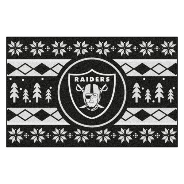 FanMats® - "Holiday Sweater" Las Vegas Raiders 19" x 30" Nylon Face Starter Mat with "Raider" Logo &