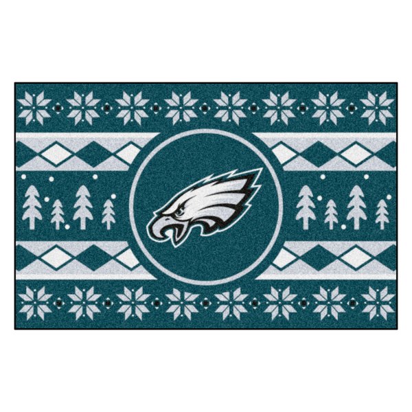 FanMats® - "Holiday Sweater" Philadelphia Eagles 19" x 30" Nylon Face Starter Mat with "Eagles" Logo &