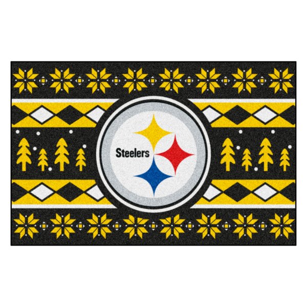 FanMats® - "Holiday Sweater" Pittsburgh Steelers 19" x 30" Nylon Face Starter Mat with "Steelers" Logo &