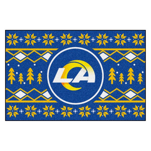 FanMats® - "Holiday Sweater" Los Angeles Rams 19" x 30" Nylon Face Starter Mat with "Ram" Logo &