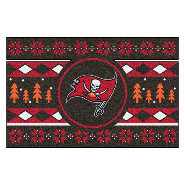 FanMats® - "Holiday Sweater" Tampa Bay Buccaneers 19" x 30" Nylon Face Starter Mat with "Pirate Flag" Logo &