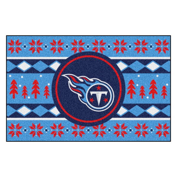 FanMats® - "Holiday Sweater" Tennessee Titans 19" x 30" Nylon Face Starter Mat with "Comet T" Logo &