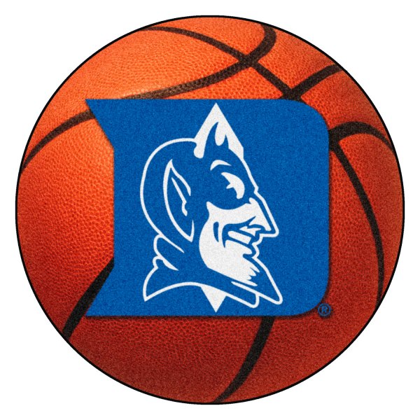 FanMats® - Duke University 27" Dia Nylon Face Basketball Ball Floor Mat with "D & Devil" Logo