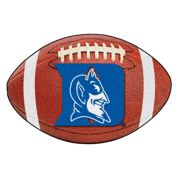 FanMats® - Duke University 20.5" x 32.5" Nylon Face Football Ball Floor Mat with "D & Devil" Logo
