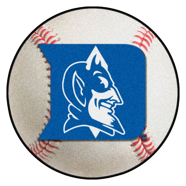 FanMats® - Duke University 27" Dia Nylon Face Baseball Ball Floor Mat with "D & Devil" Logo
