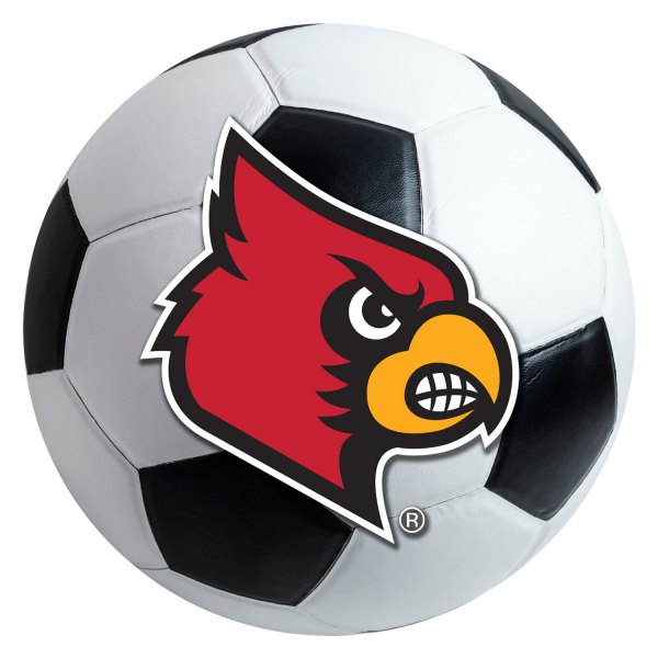 FanMats® - University of Louisville 27" Dia Nylon Face Soccer Ball Floor Mat with "Cardinal" Logo