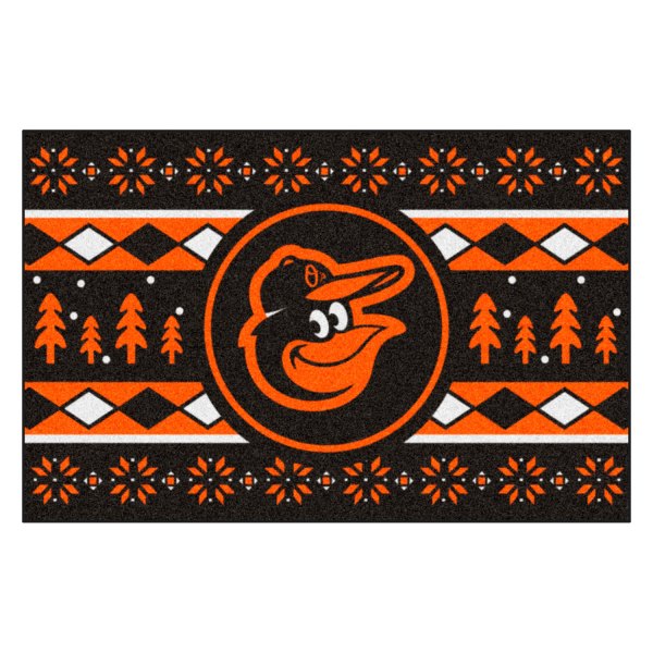 FanMats® - "Holiday Sweater" Baltimore Orioles 19" x 30" Nylon Face Starter Mat with "Cartoon Bird" Logo &