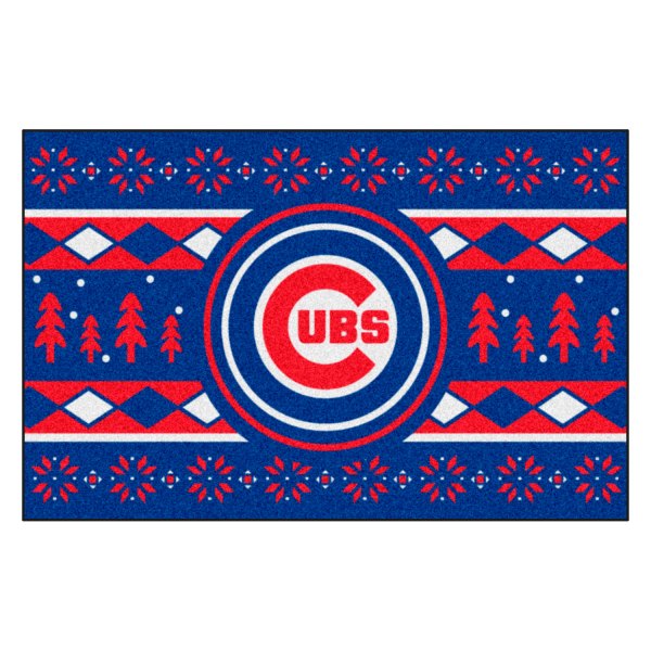 FanMats® - "Holiday Sweater" Chicago Cubs 19" x 30" Nylon Face Starter Mat with "Circular Cubs" Primary Logo &