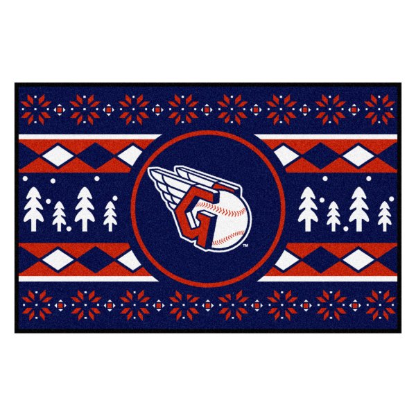 FanMats® - "Holiday Sweater" Cleveland Indians 19" x 30" Nylon Face Starter Mat with "C" Logo &