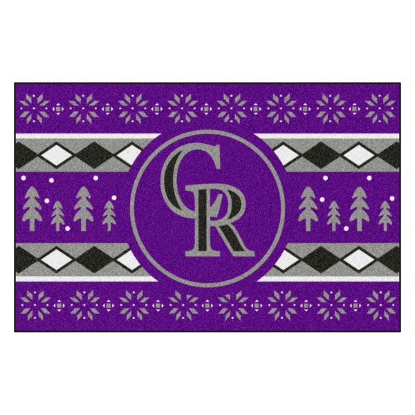 FanMats® - "Holiday Sweater" Colorado Rockies 19" x 30" Nylon Face Starter Mat with "CR" Logo &