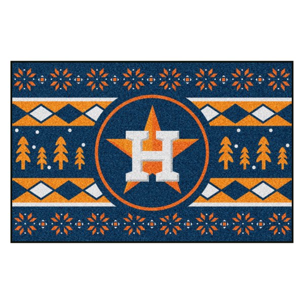 FanMats® - "Holiday Sweater" Houston Astros 19" x 30" Nylon Face Starter Mat with "Circular Houston Astors & H/Star" Logo &
