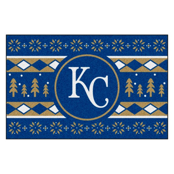 FanMats® - "Holiday Sweater" Kansas City Royals 19" x 30" Nylon Face Starter Mat with "KC" Logo &