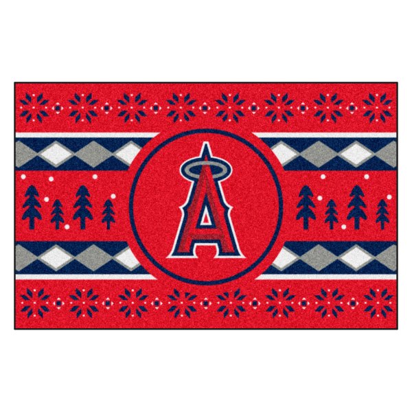FanMats® - "Holiday Sweater" Los Angeles Angels 19" x 30" Nylon Face Starter Mat with "Halo A" Logo &