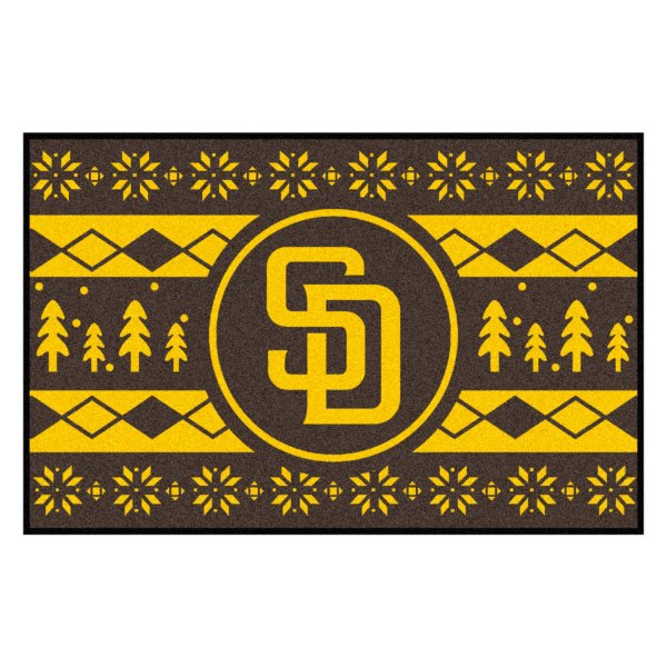 FanMats® - "Holiday Sweater" San Diego Padres 19" x 30" Nylon Face Starter Mat with "SD" Logo &