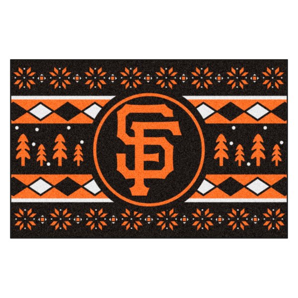FanMats® - "Holiday Sweater" San Francisco Giants 19" x 30" Nylon Face Starter Mat with "SF" Logo &