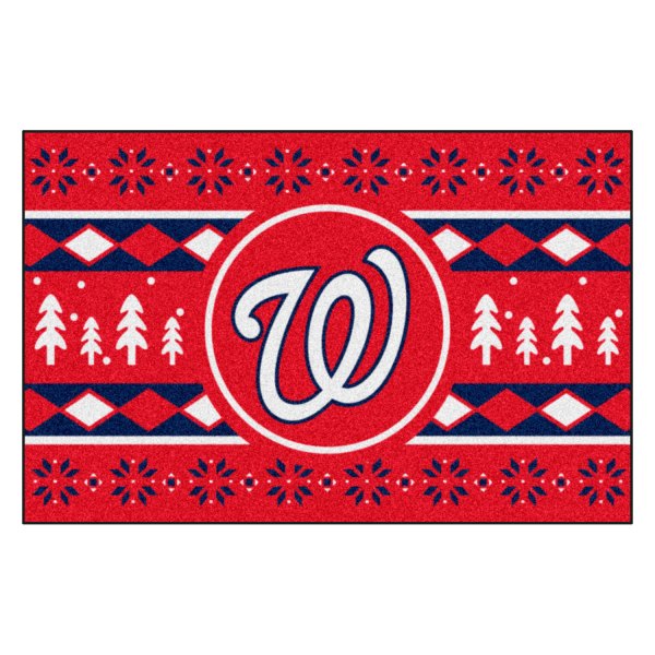 FanMats® - "Holiday Sweater" Washington Nationals 19" x 30" Nylon Face Starter Mat with "W" Logo