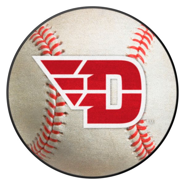 FanMats® - University of Dayton 27" Dia Nylon Face Baseball Ball Floor Mat with "Stylized D" Logo