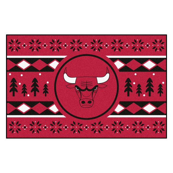 FanMats® - "Holiday Sweater" Chicago Bulls 19" x 30" Nylon Face Starter Mat with "Bull Head" Logo