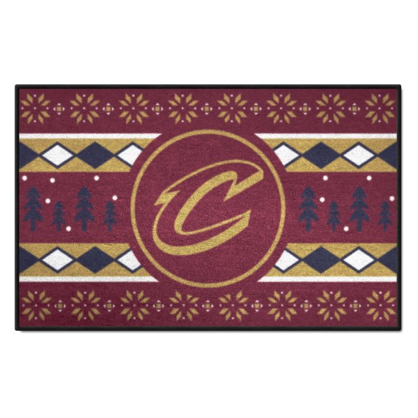 FanMats® - "Holiday Sweater" Cleveland Cavaliers 19" x 30" Nylon Face Starter Mat with "C with Sword" Logo