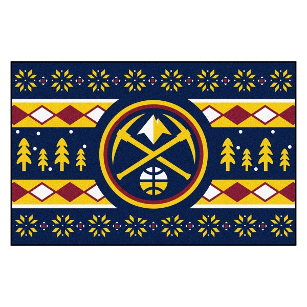 FanMats® - "Holiday Sweater" Denver Nuggets 19" x 30" Nylon Face Starter Mat with "Nuggets" Primary Logo