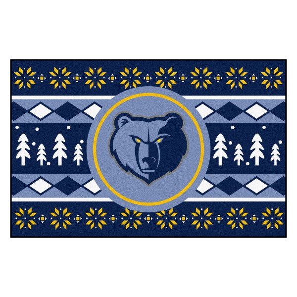 FanMats® - "Holiday Sweater" Memphis Grizzlies 19" x 30" Nylon Face Starter Mat with "Grizzly Head" Logo