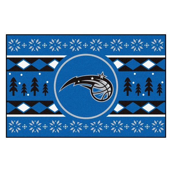 FanMats® - "Holiday Sweater" Orlando Magic 19" x 30" Nylon Face Starter Mat with "Icon with Wordmark" Logo