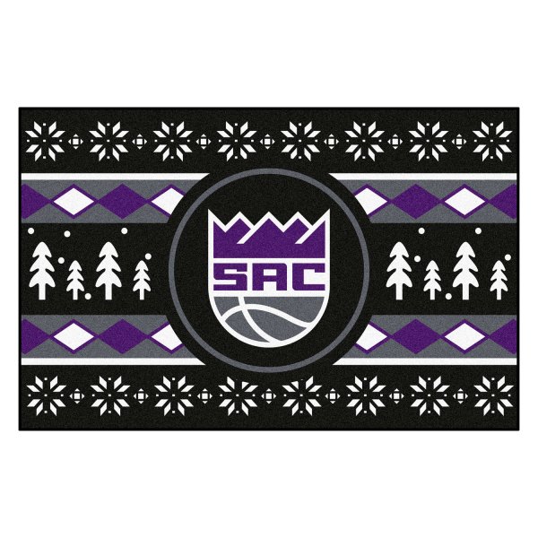 FanMats® - "Holiday Sweater" Sacramento Kings 19" x 30" Nylon Face Starter Mat with "Sacramento Kings Crown" Logo