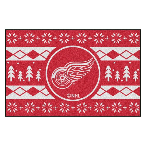 FanMats® - "Holiday Sweater" Detroit Red Wings 19" x 30" Nylon Face Starter Mat with "Winged Wheel" Primary Logo &