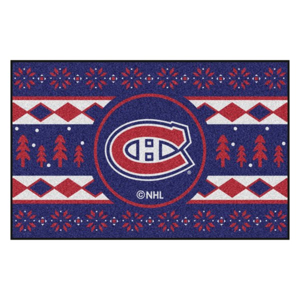FanMats® - "Holiday Sweater" Montreal Canadiens 19" x 30" Nylon Face Starter Mat with "C" Primary Logo &
