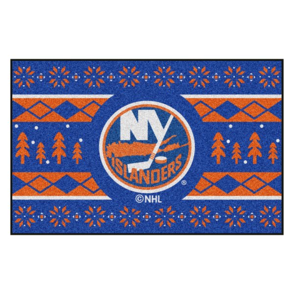 FanMats® - "Holiday Sweater" New York Islanders 19" x 30" Nylon Face Starter Mat with "NY Isl&ers Circle" Logo &