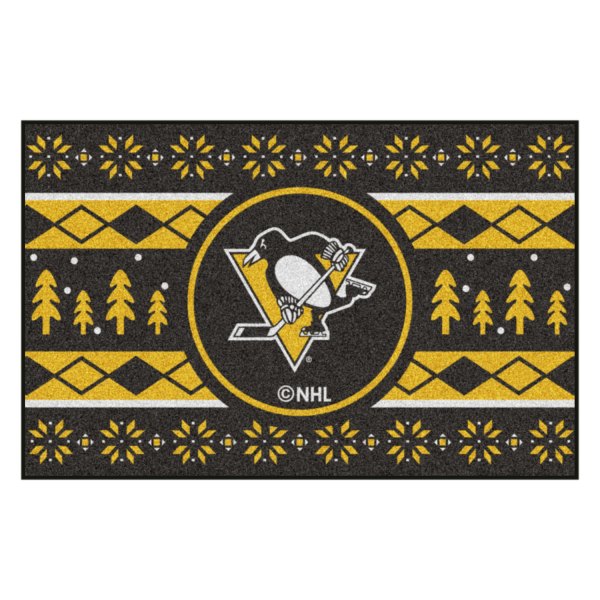 FanMats® - "Holiday Sweater" Pittsburgh Penguins 19" x 30" Nylon Face Starter Mat with "Penguins" Logo &