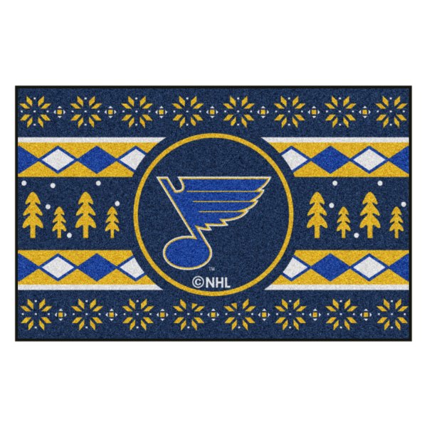 FanMats® - "Holiday Sweater" St. Louis Blues 19" x 30" Nylon Face Starter Mat with "Music Note" Primary Logo &
