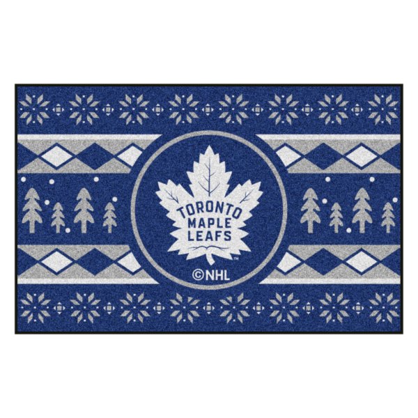FanMats® - "Holiday Sweater" Toronto Maple Leafs 19" x 30" Nylon Face Starter Mat with "Maple Leaf" Logo &