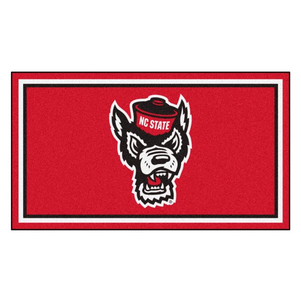FanMats® - North Carolina State University 36" x 60" Nylon Face Plush Floor Rug with "Wolf" Logo