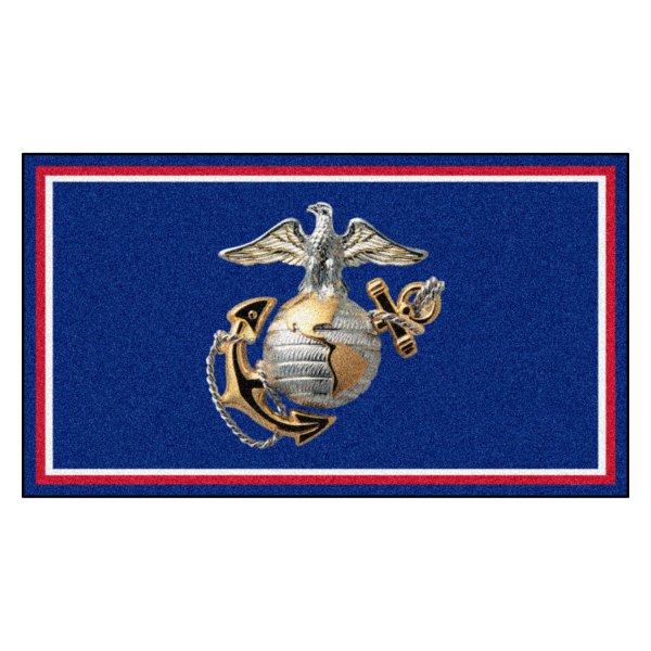 FanMats® - U.S. Marines 36" x 60" Blue Nylon Face Plush Floor Rug with "Marines" Official Logo