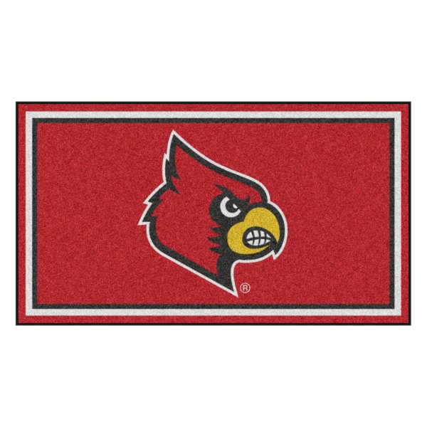 FanMats® - University of Louisville 36" x 60" Nylon Face Plush Floor Rug with "Cardinal Head" Logo