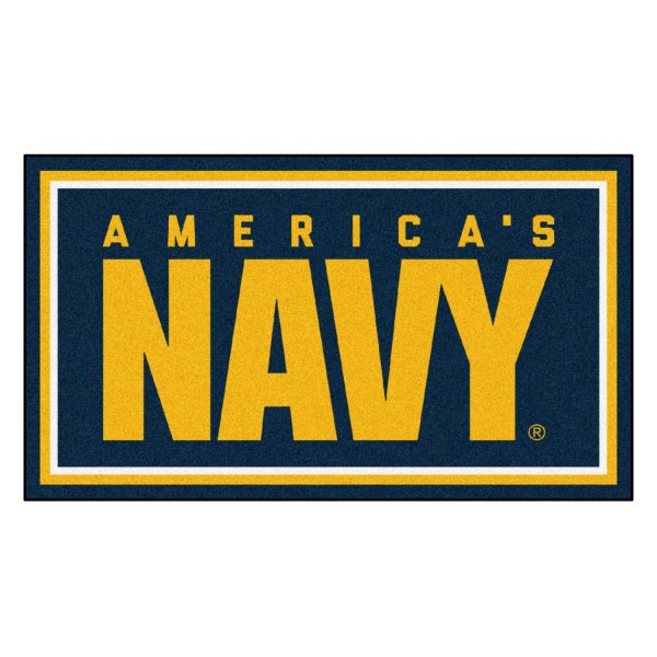 FanMats® - U.S. Navy 36" x 60" Nylon Face Plush Floor Rug with "Americas Navy" Official Logo