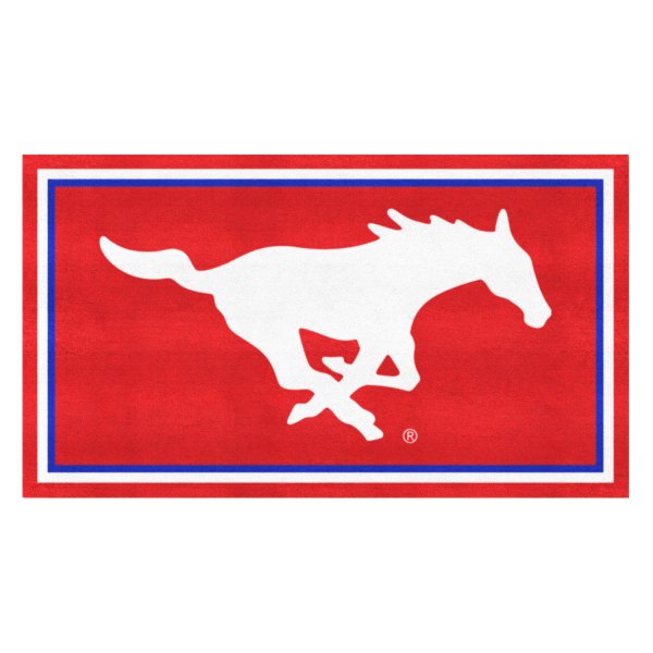 FanMats® - Southern Methodist University 36" x 60" Nylon Face Plush Floor Rug with "SMU" Wordmark and "Mustang" Logo