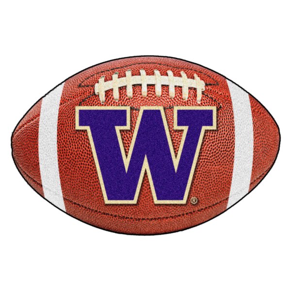 FanMats® - University of Washington 20.5" x 32.5" Nylon Face Football Ball Floor Mat with "W" Logo