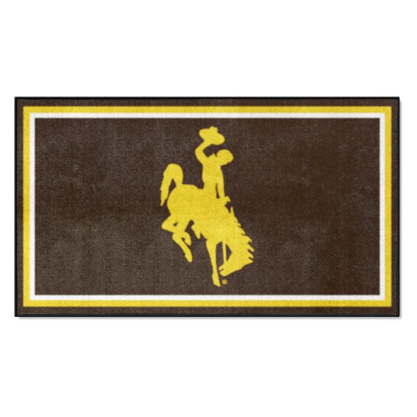FanMats® - University of Wyoming 36" x 60" Nylon Face Plush Floor Rug with "Bucking Cowboy" Logo