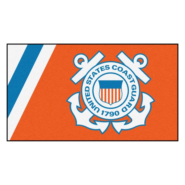 FanMats® - U.S. Coast Guard 36" x 60" Nylon Face Plush Floor Rug with "U.S. Coast Guard" Logo