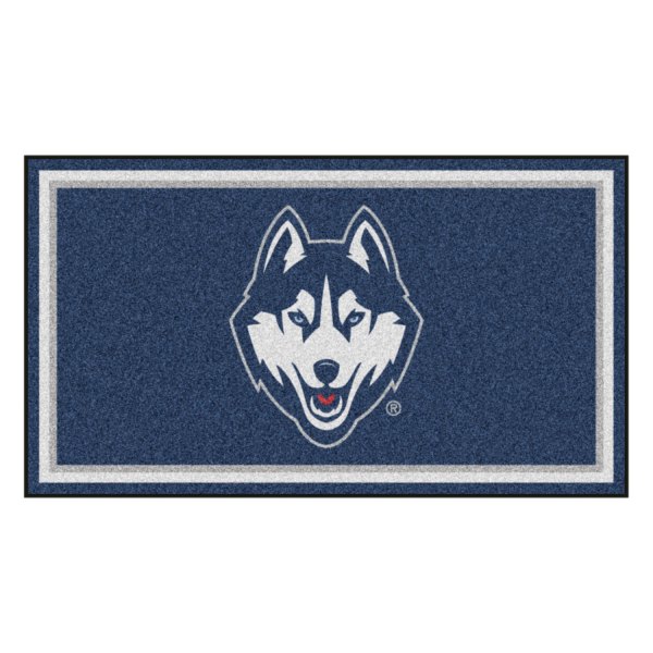 FanMats® - University of Connecticut 36" x 60" Nylon Face Plush Floor Rug with "Huskey Head" Logo